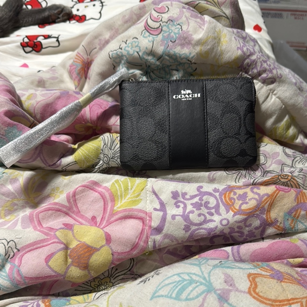 Coach Black and Silver Wristlet